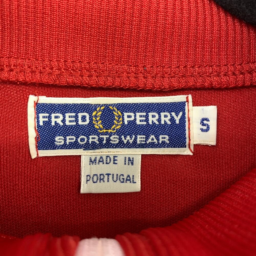 Vintage Fred Perry Full Zip Front Track Jacket Mens Size Small Red Yellow Stripe - Picture 5 of 7